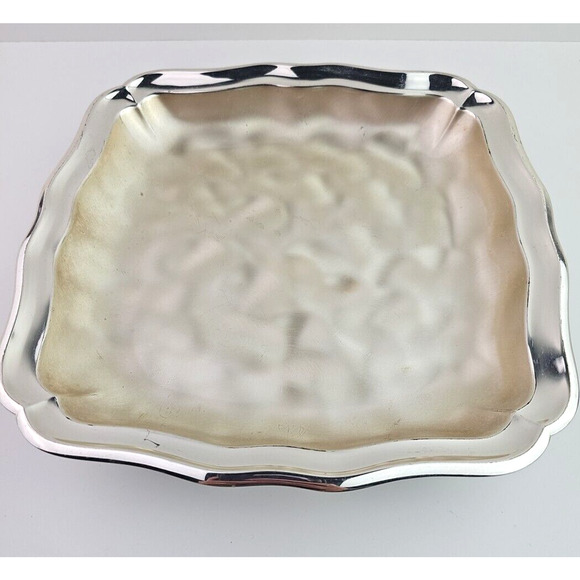 WMF IKORA Made in Germany EP BRASS 4-Footed Brushed Square Bowl Vintage 9.75 in - Picture 2 of 11